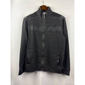Men’s Calvin Klein Large Charcoal Gray Jacket w/ Leather Accents